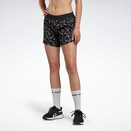 Reebok Běžecké Printed Shorts Černé | KCFBV6287