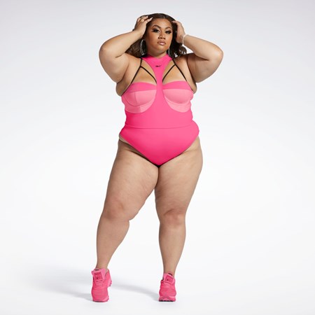 Reebok Cardi B Body Layer (Plus Size) Růžové Černé | WNLKS1436