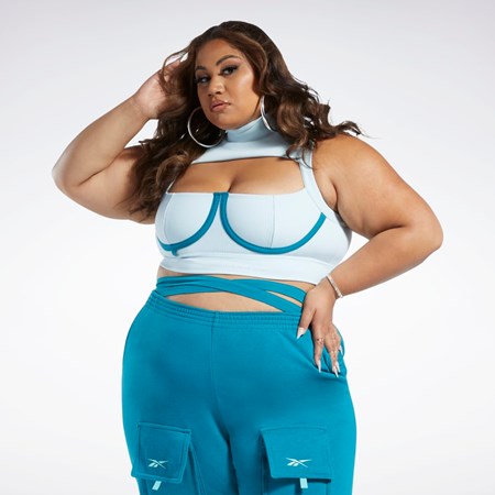 Reebok Cardi B Crop Top (Plus Size) Blankyt | AQKZI0385