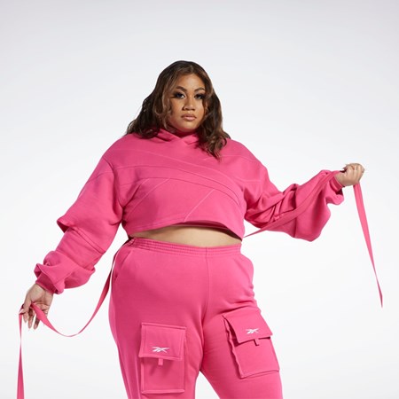 Reebok Cardi B Knit Hoodie (Plus Size) Růžové Růžové | ESYNV6437