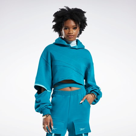 Reebok Cardi B Knit Hoodie Seaport Teal / Seaport Teal | SNFUO2519