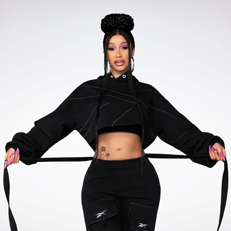 Reebok Cardi B Knit Hoodie Černé Černé | WBXKS1903