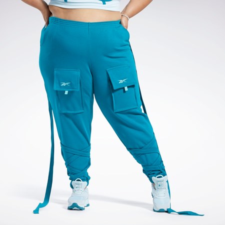 Reebok Cardi B Knit Pants (Plus Size) Seaport Teal | CFONS4089