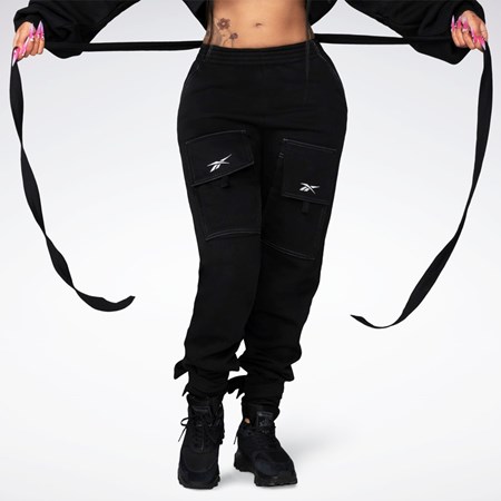 Reebok Cardi B Knit Pants Černé | FVRPB7826