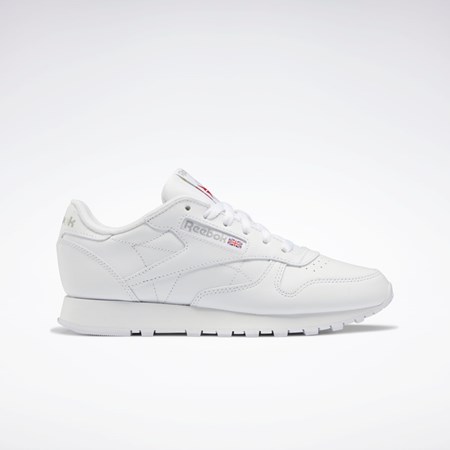 Reebok Classic Leather Shoes Bílé Bílé Šedé | AZRCU2346