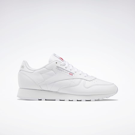 Reebok Classic Leather Shoes Bílé Bílé Šedé | UOQPF2176