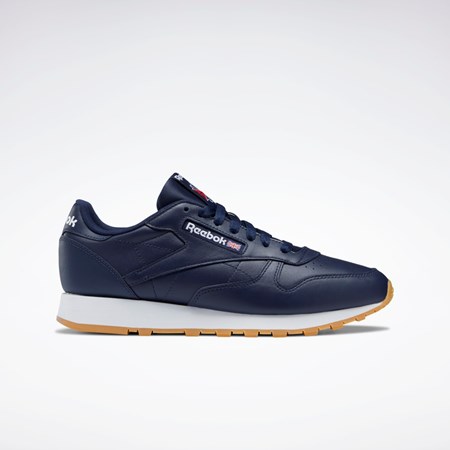 Reebok Classic Leather Shoes Tmavě Blankyt Bílé | EZRGB8075