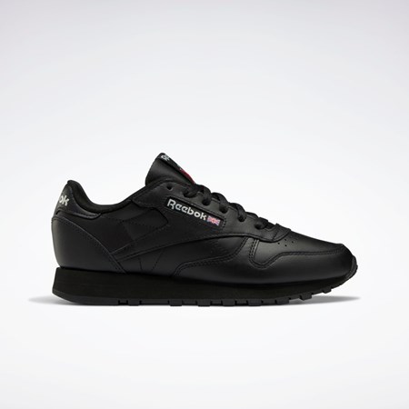 Reebok Classic Leather Shoes Černé Černé Šedé | KCHBI2938