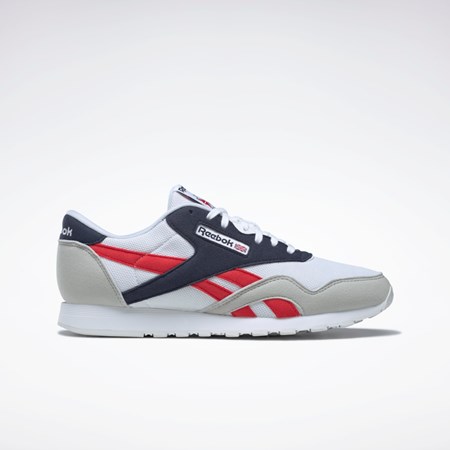 Reebok Classic Nylon Shoes Bílé Tmavě Blankyt Červené | OFIZL6748