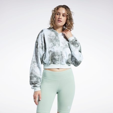 Reebok Classics Cloud Splatter-Print Zip-Up Sweatshirt Světle | CJHUA8621