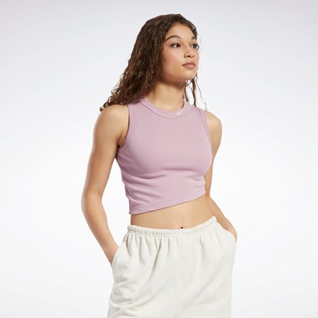 Reebok Classics Cropped Žebrovaný Tank Top Infused Lilac | NVJBY4685