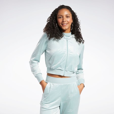 Reebok Classics Energy Q4 Velour Zip-Up Sweatshirt Šedé | EZAOM5790