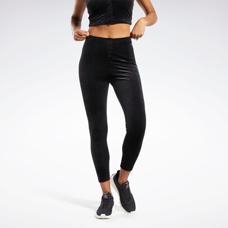 Reebok Classics Velour Tights Černé | FGDEZ0769