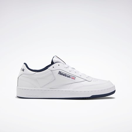 Reebok Club C 85 Shoes Bílé Tmavě Blankyt | NGXWE2136