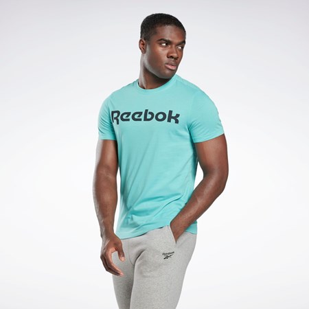 Reebok Grafická Series Linear Logo Tee Semi Classic Teal | VNFXM3591