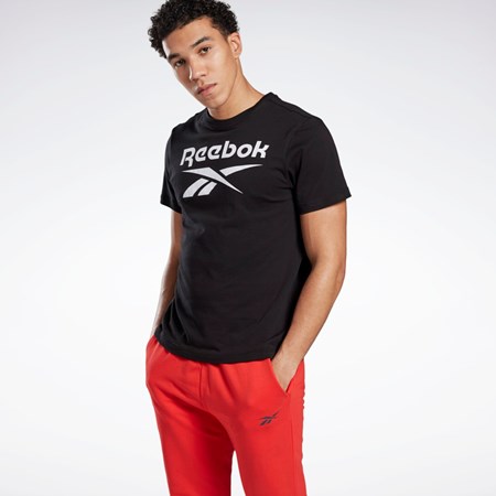 Reebok Grafická Series Reebok Stacked Tee Černé | IVDEW0784