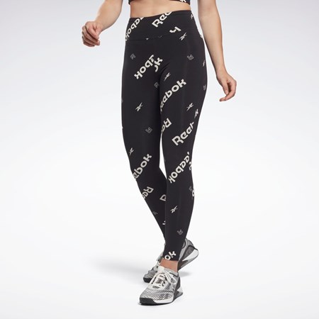 Reebok Identity Bavlněné Printed Leggings Černé | MUCXN7426