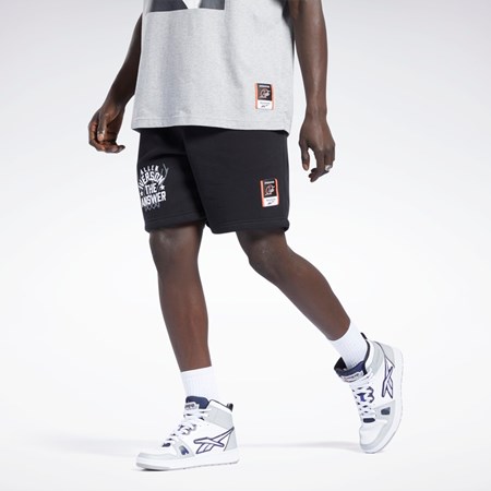 Reebok Iverson Basketball Fleece Shorts Černé | QAEFZ1054