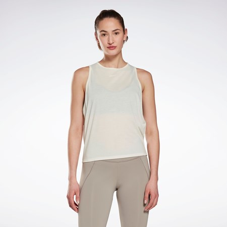 Reebok Jóga Long Tank Top Bílé | KVOYI9860