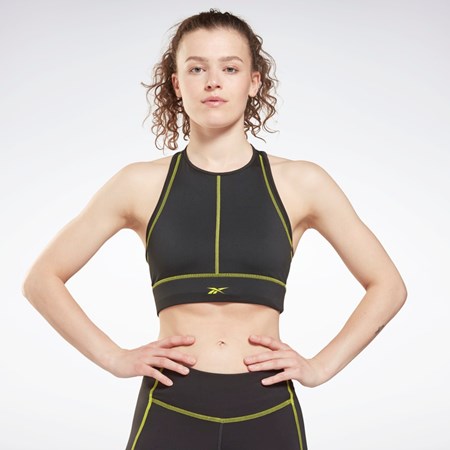 Reebok Les Mills® High-Neck Sports Bra Černé | LIPEG3092