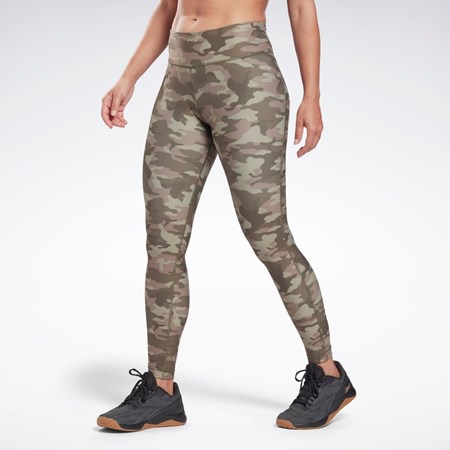 Reebok Lux Bold Camo Print Tights Zelene | BMPHQ8305