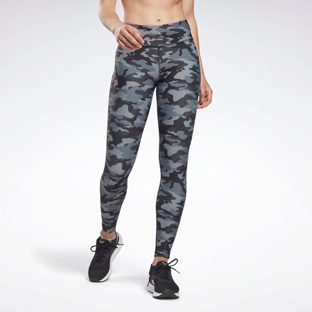 Reebok Lux Bold Camo Print Tights Černé | RQAUE8025