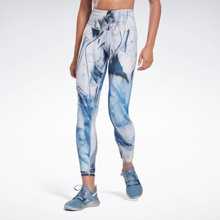 Reebok Lux Bold High-Waisted Liquid Abyss Print Tights Blankyt | LBKDG7052