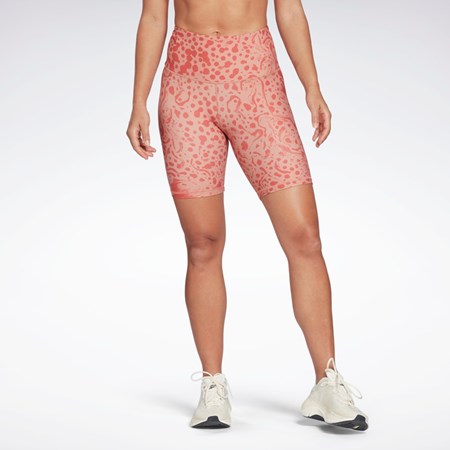 Reebok Lux Bold High-Waisted Modern Safari Print Shorts Koralove | TWHOI7208