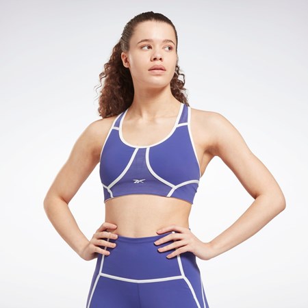 Reebok Lux Racer Polstrovaný Colorblocked Bra Fialové | NJMZY7601