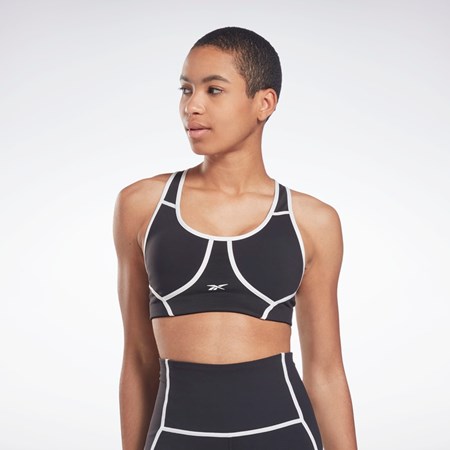 Reebok Lux Racer Polstrovaný Colorblocked Bra Černé | OKHEL4687