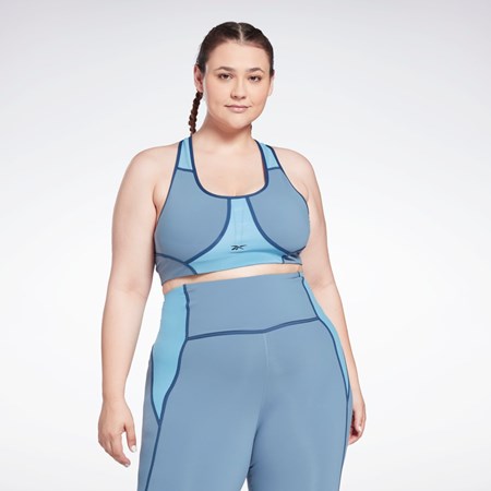 Reebok Lux Racer Polstrovaný Colorblocked Bra (Plus Size) Blankyt | PDZLC2683