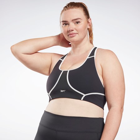 Reebok Lux Racer Polstrovaný Colorblocked Bra (Plus Size) Černé | VNZPC8130