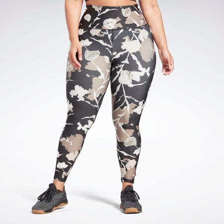 Reebok MYT Printed Leggings (Plus Size) Černé | UESGO9413