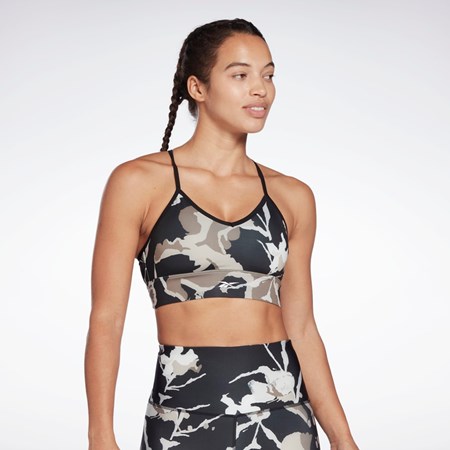 Reebok MYT Printed Sports Bra Černé | EPIWS9873