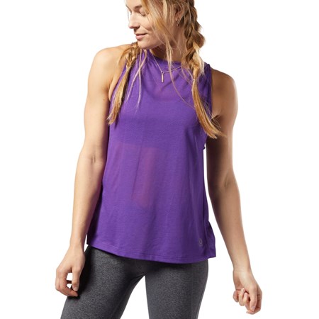 Reebok One Series Burnout Tank Top Fialové | JUHKP2658