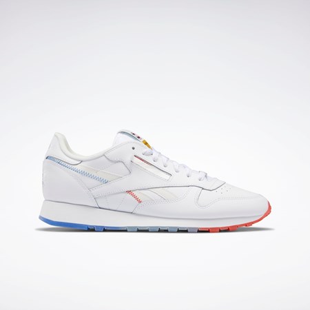 Reebok Popsicle Classic Leather Shoes Bílé Blankyt Červené | HXJWT7564