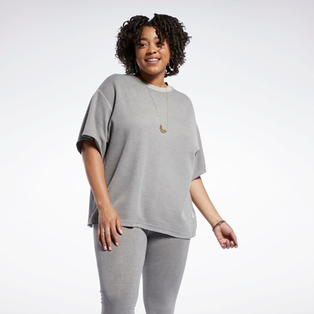 Reebok Reebok Classics Natural Dye Waffle T-Shirt (Plus Size) Šedé | FULGB5873