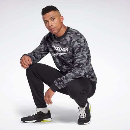 Reebok Reebok Identity Camo Big Logo Crew Sweatshirt Černé | NWXMJ8965