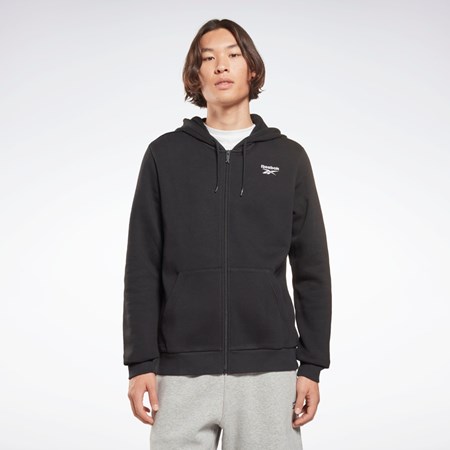 Reebok Reebok Identity Fleece Zip-Up Hoodie Černé | AJBYH2193