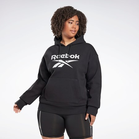 Reebok Reebok Identity Logo Fleece Pullover Hoodie (Plus Size) Černé | ISHGE2759