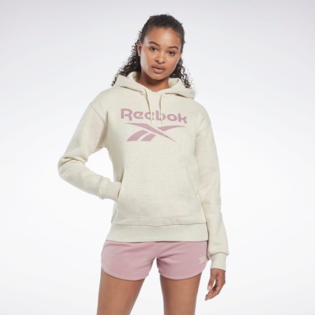 Reebok Reebok Identity Logo Fleece Pullover Hoodie Bílé | PTMLC7102