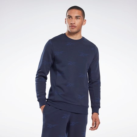 Reebok Reebok Identity Vector Fleece Crew Sweatshirt Tmavě Blankyt | TZAUR7132