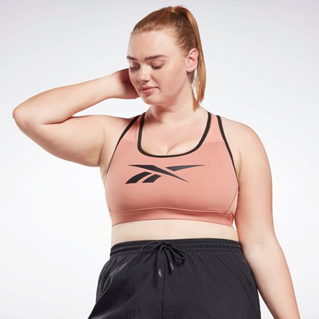 Reebok Reebok Lux Vector Racer Sports Bra (Plus Size) Koralove | DRBVJ9480