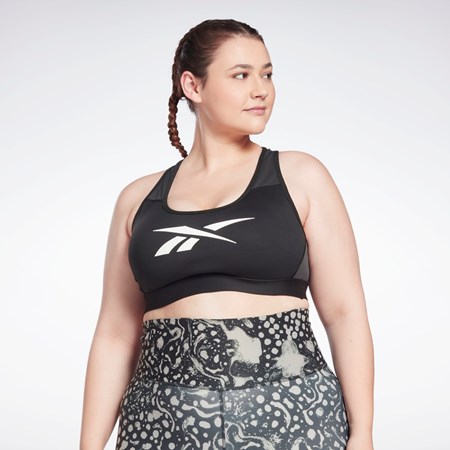 Reebok Reebok Lux Vector Racer Sports Bra (Plus Size) Černé | RJGPO2435