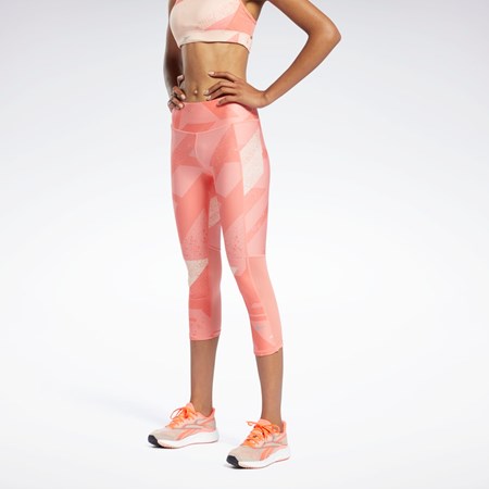 Reebok Run Essentials Allover Print 3/4 Leggings Koralove | QWERH4189