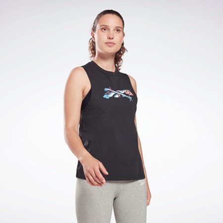 Reebok Tréninková Essentials Muscle Tank Top Černé | NPDSC1428