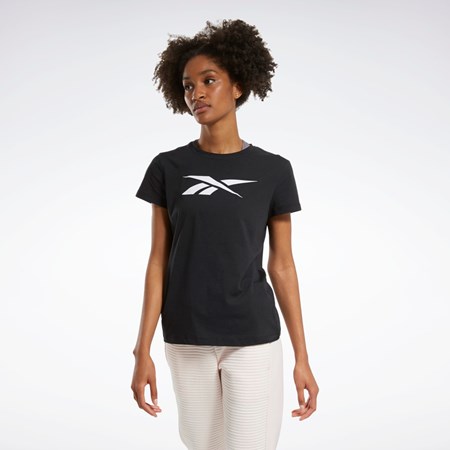 Reebok Tréninková Essentials Vector Grafická Tee Černé | AOWTY6791