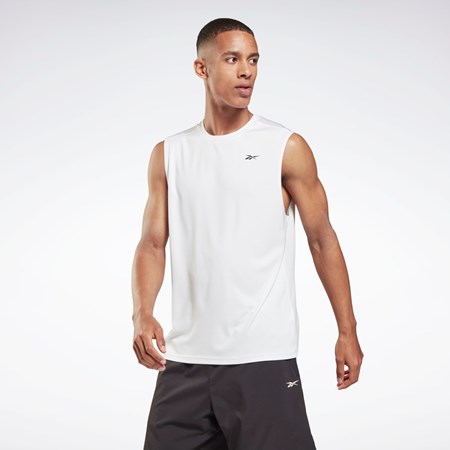 Reebok Workout Ready Bez Rukávů Tech T-Shirt Bílé Bílé | KQPHJ9641