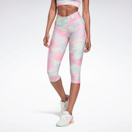 Reebok Workout Ready Printed Capri Světle | RXVKF1965