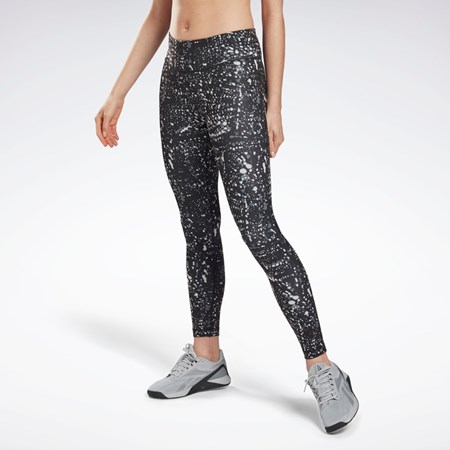 Reebok Workout Ready Printed Leggings Černé | KOUZH6180